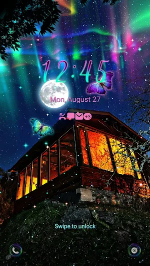 Starry Night Aurora- Wallpaper Screenshot 1