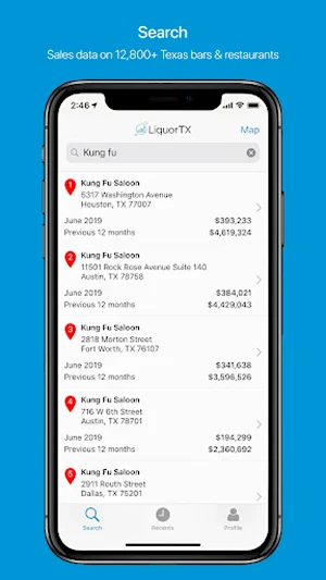 LiquorTX – Bar Sales Data Screenshot 2