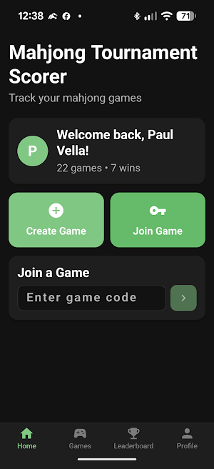 Mahjong Tournament Scorer Screenshot 0