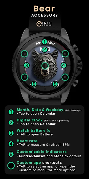 Bear Accessory - watch face Screenshot 3