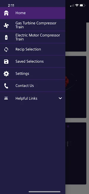 Rotating Equipment Selector Screenshot 2