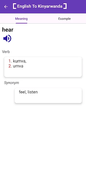 English Kinyarwanda Dictionary Screenshot 2