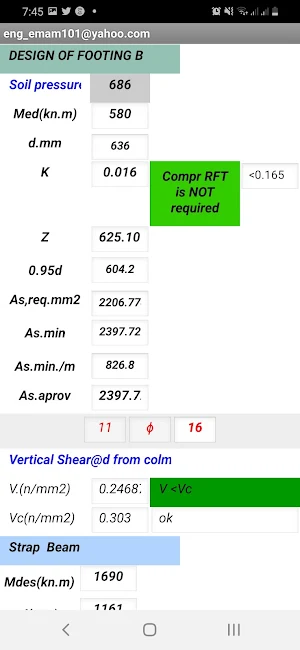 Strap Footing Design_BS811 Screenshot 3