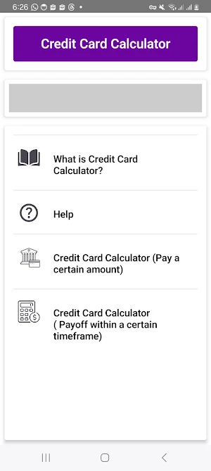 Credit Card Calculator Screenshot 0