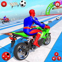 Superhero Mega Ramp Bike Games