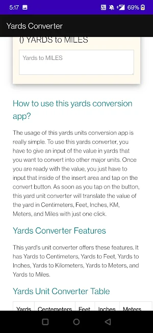 Yards Converter Screenshot 3