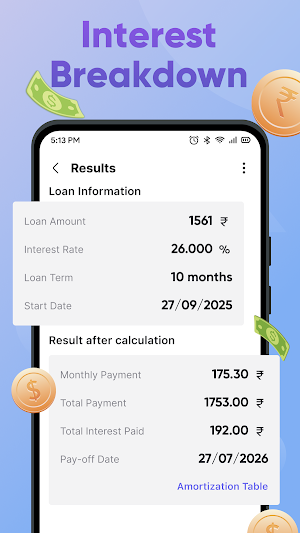 Cash Loan: EMI Loan Calculator Screenshot 2
