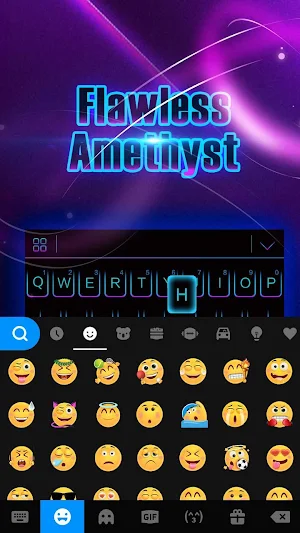 Black Neon 3D Keyboard Theme Screenshot 1