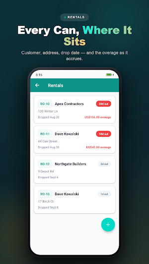 Dumpster Rental Tracker Screenshot 1