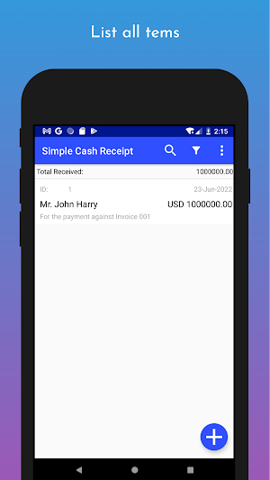 Simple Cash Receipt Screenshot 2