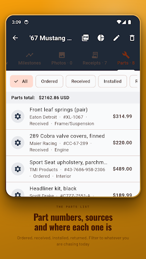 CarRestore: Car Build Log Screenshot 2