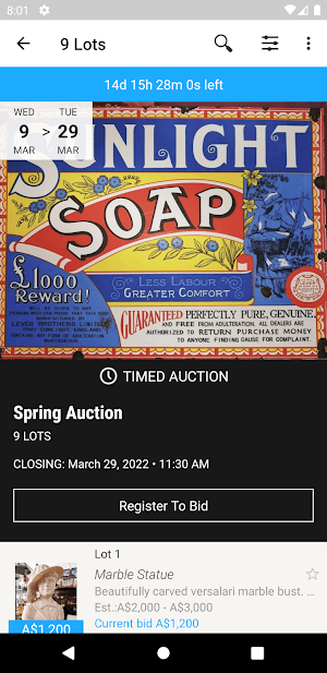Bluetongue Auctions Screenshot 1