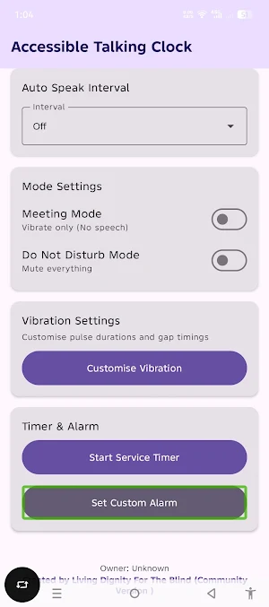 Accessible LDB Talking Clock Screenshot 0