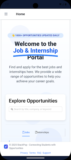 Stackpop.tech-Job & Internship Screenshot 1