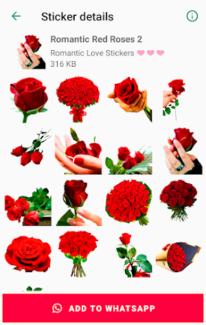 Romantic Love stickers for WhatsApp WAStickerApps Screenshot 2