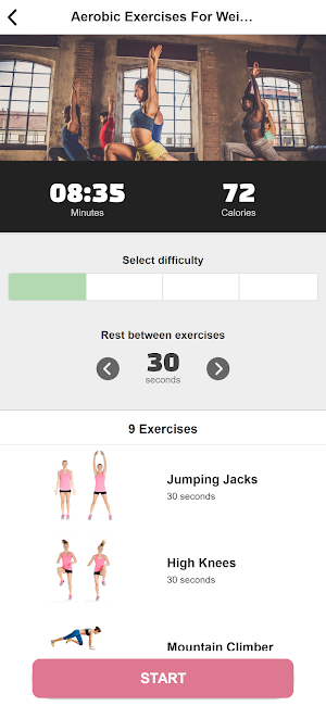 Aerobics - Beginner Cardio Workout Plan Screenshot 1