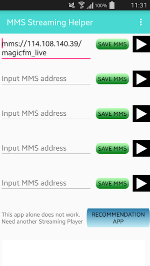 MMS Streaming Helper Screenshot 0