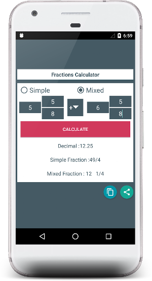 Fraction to Decimal, Percent and Vice Versa Screenshot 1