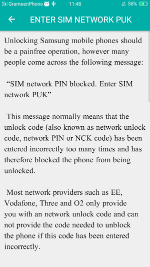 SIM Network Pin Blocked Guide Screenshot 1