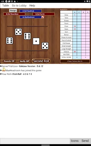SHGYahtzee Screenshot 2