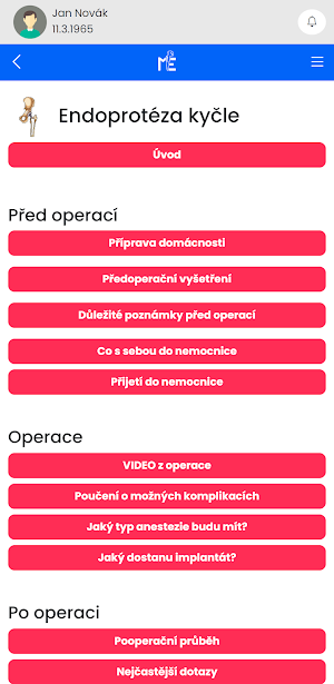 Moje endoprotéza Screenshot 2