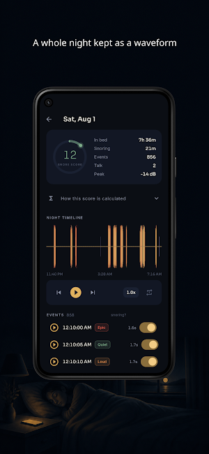 Snore Recorder - Snorva Screenshot 1