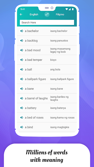 Meaning in Filipino Screenshot 1