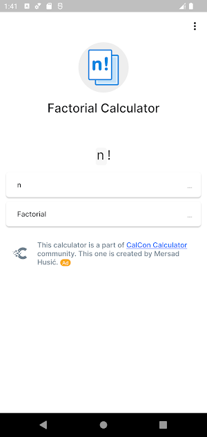 Factorial Calculator Screenshot 0