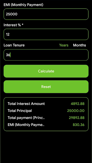 EMI Loan Calculator - Finance Screenshot 2