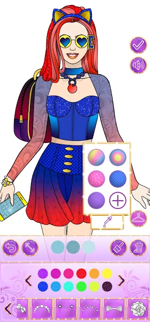 College Girl Coloring Dress Up Screenshot 3