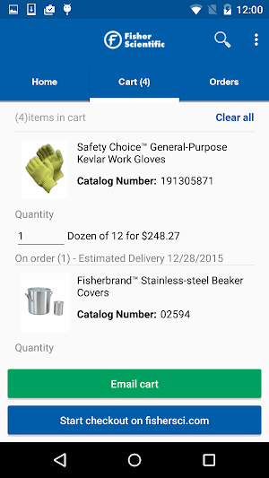 Fisher Scientific Screenshot 1