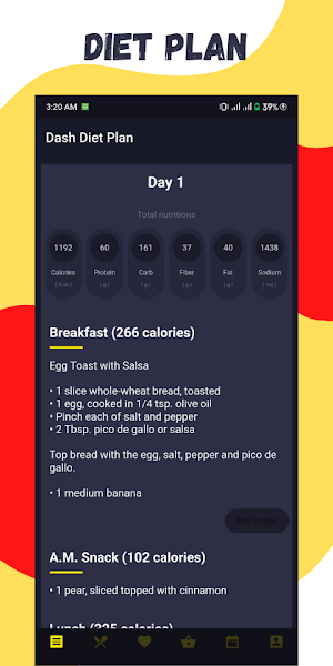 7 Day Dash Diet Meal Plan & Dash Diet Recipes Free Screenshot 0