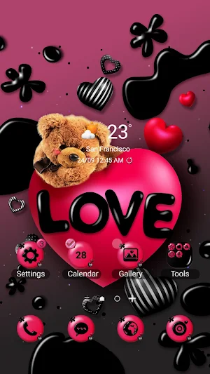 Lovely Bear Heart - Wallpaper Screenshot 0