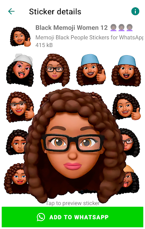 Memoji Black People Stickers Screenshot 1