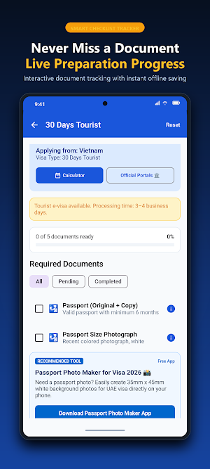 Dubai Visa Checklist Screenshot 2