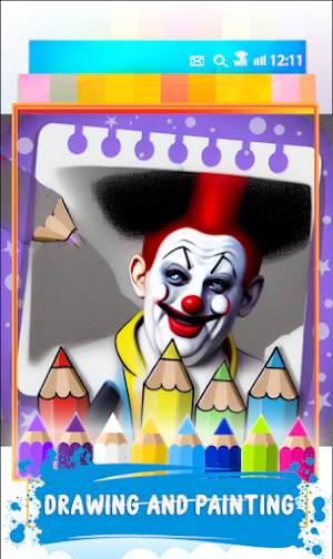 Creepy Clown Coloring Bk Scary Screenshot 1