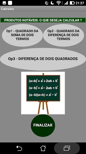 MATEMÁTICA- PRODUTOS NOTÁVEIS Screenshot 1