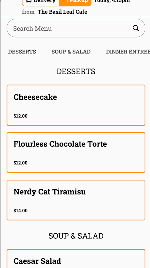 The Basil Leaf Cafe Screenshot 2