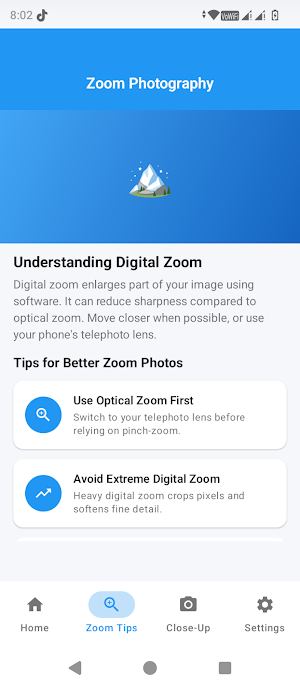 Camera Zoom Guide: Photo Tips Screenshot 1