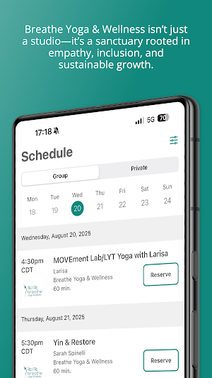 Breathe Yoga & Wellness Screenshot 3