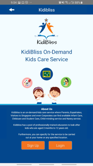 KidiBliss : On-demand Kids Care Service Screenshot 0