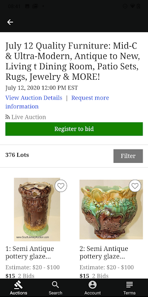 South Jersey Auctions Live Bidding Screenshot 1