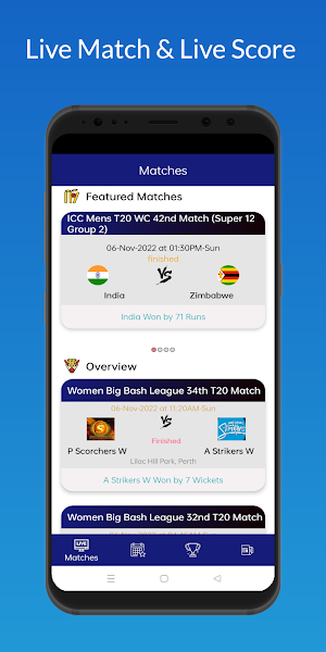 CricRun Live -  Cricket Scores Screenshot 1
