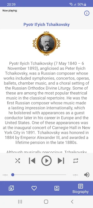 Pyotr Ilyich Tchaikovsky Music Screenshot 2