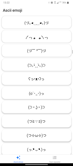 Ascii emoji & Text repater Screenshot 2