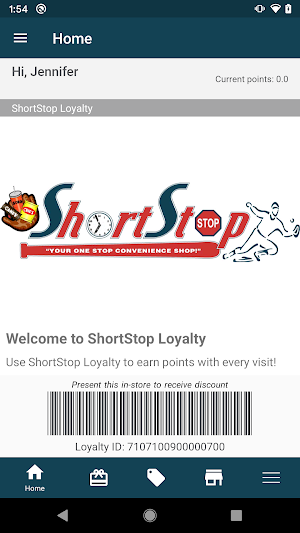 ShortStop Loyalty Screenshot 1