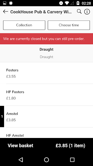P.U.B Ordering App Screenshot 2