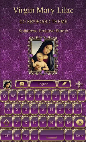 Virgin Mary Lilac Go Keyboard theme Screenshot 0