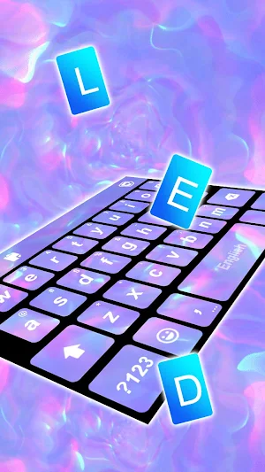Purple Holographic Keyboard Background Screenshot 1