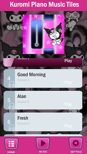 Kuromi Piano tiles Music Screenshot 1
